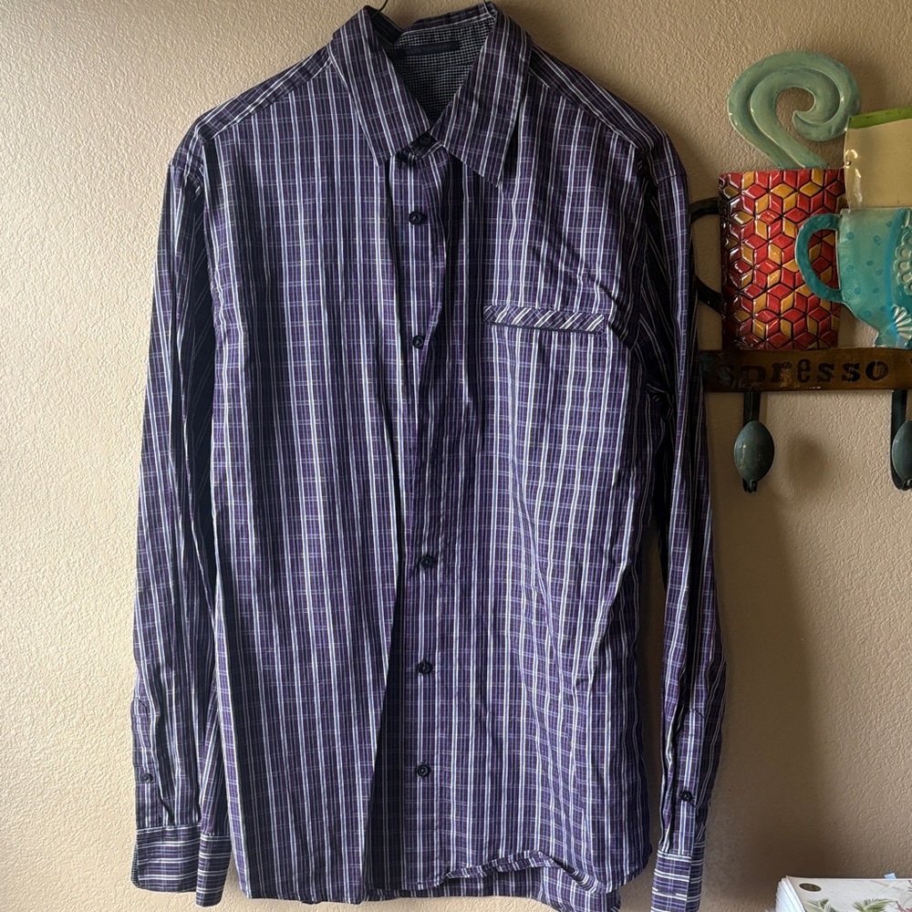 Elie Tahari Men's Purple plaid Shirt